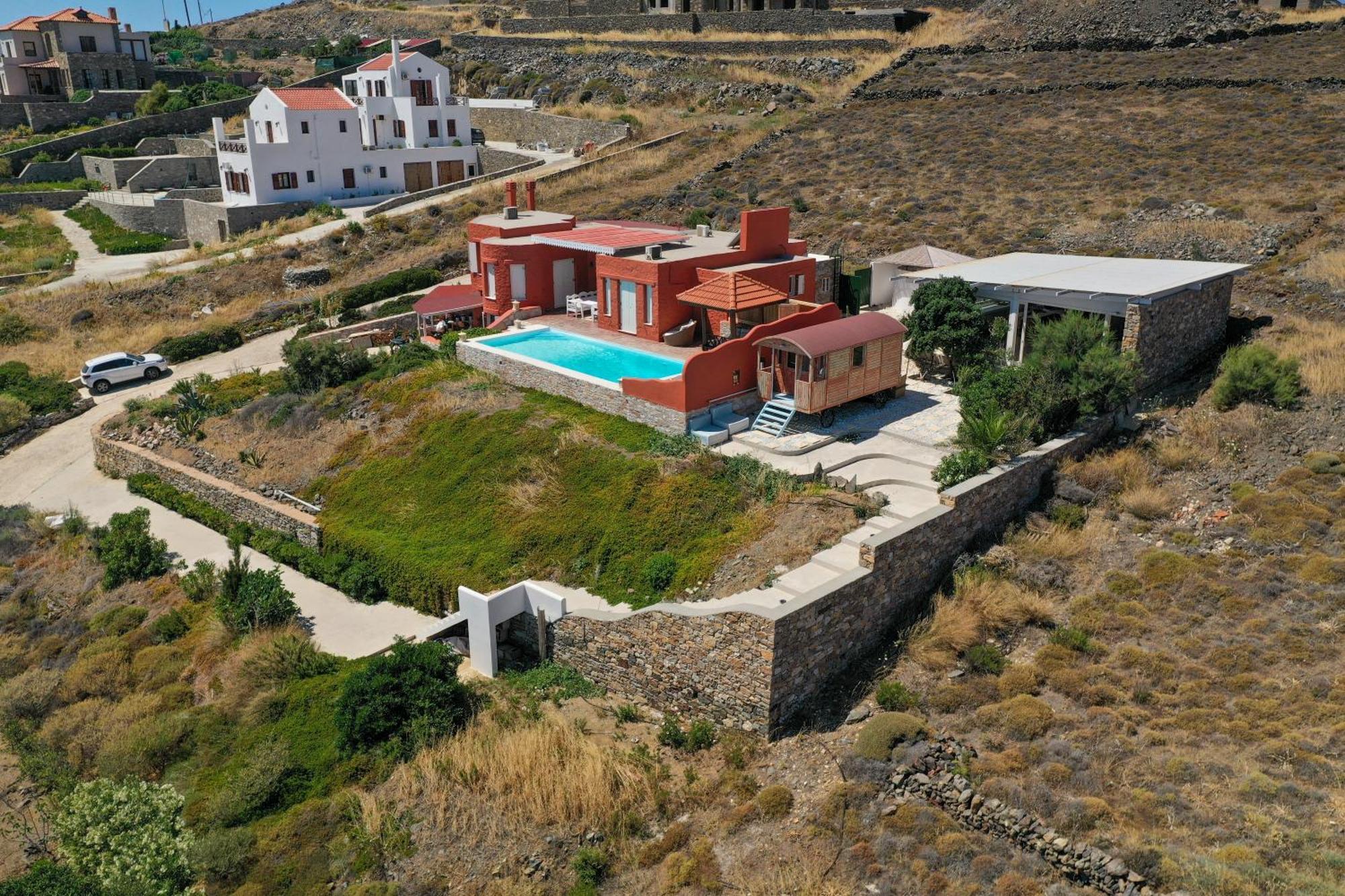 Villa Zen Dans Le Bleu Ermoupoli Esterno foto